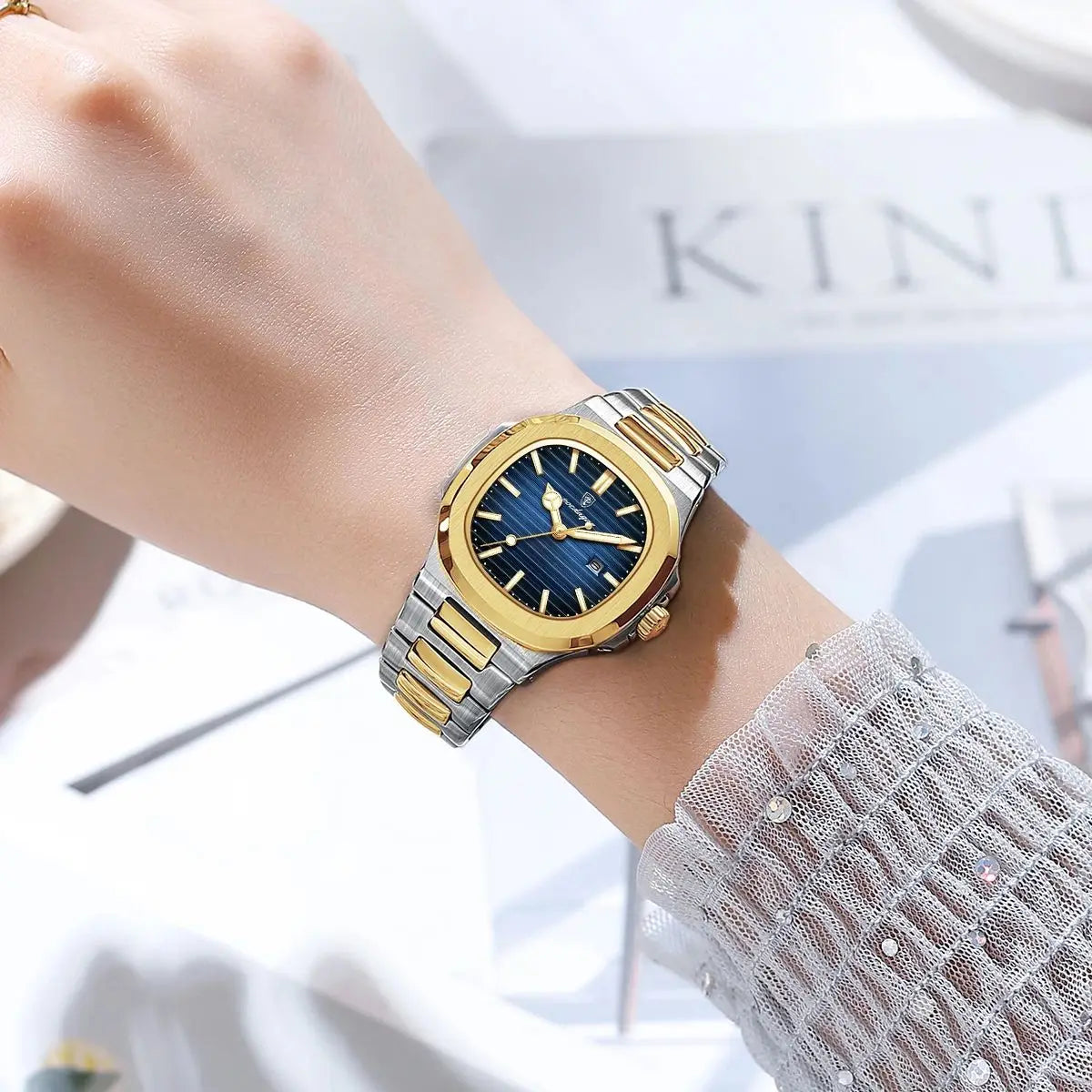 Luxury Square Watch for Woman Waterproof Luminous Date Ladies Watch